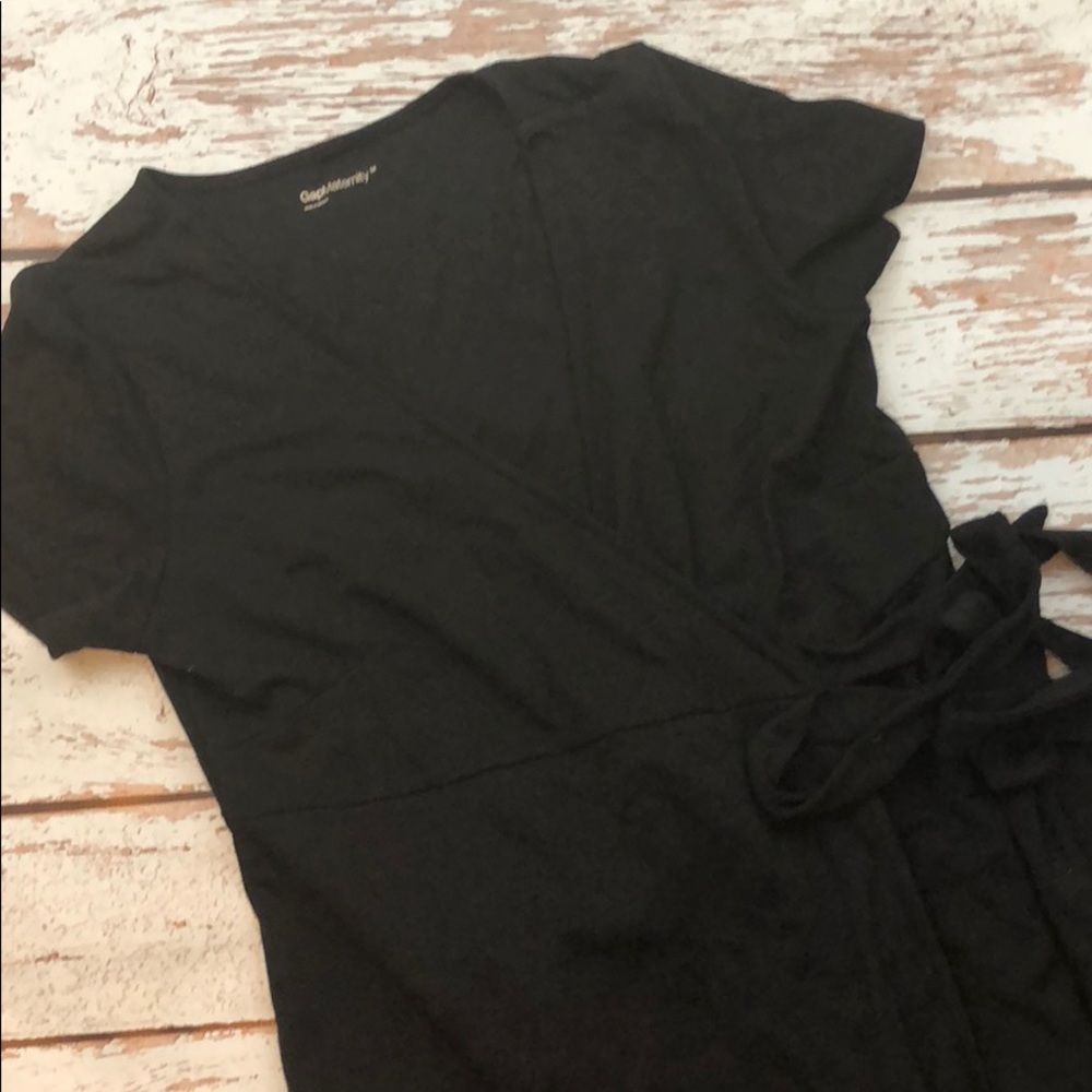 Gap black maternity wrap dress